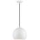 Piedmont 1 Light Shiny White with Polished Brass Accents Globe Pendant