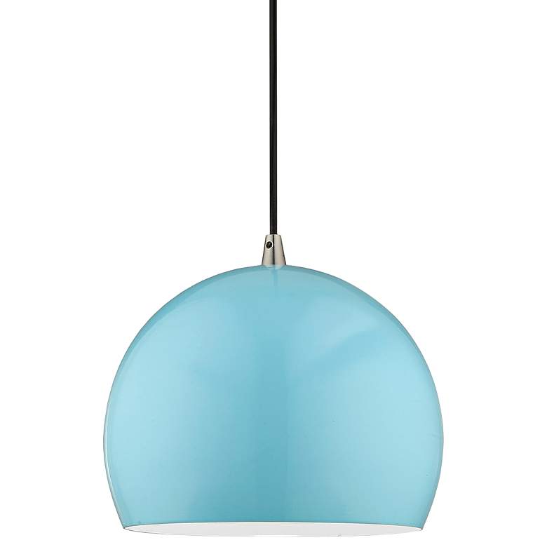 Image 3 Piedmont 10" Wide Shiny Baby Blue Dome Mini Pendant