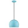 3_Piedmont 10" Wide Shiny Baby Blue Dome Mini Pendant