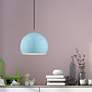2_Piedmont 10" Wide Shiny Baby Blue Dome Mini Pendant