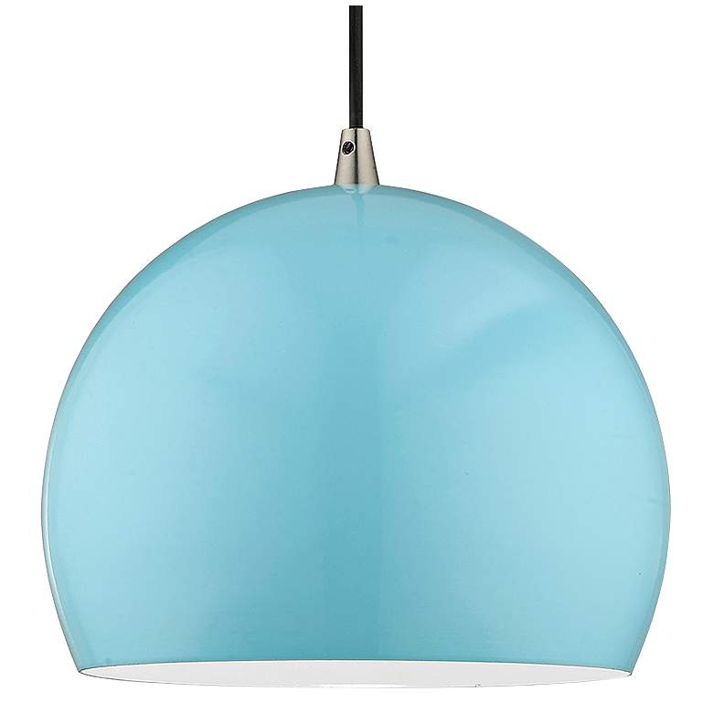 Image 4 Piedmont 10" Wide Shiny Baby Blue Dome Mini Pendant more views