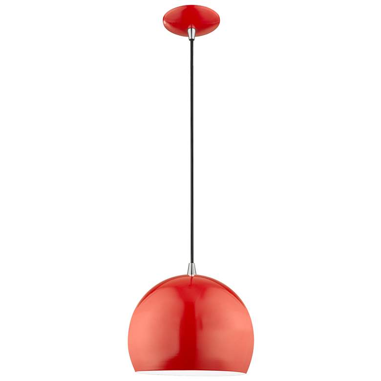 Image 2 Piedmont 10" Wide Shiny Red Dome Mini Pendant