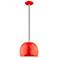 Piedmont 10" Wide Shiny Red Dome Mini Pendant