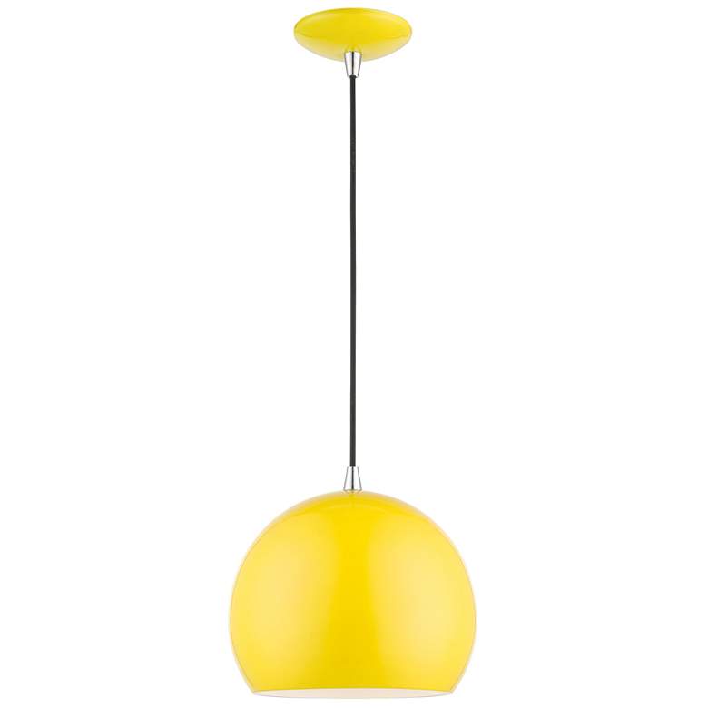 Image 2 Piedmont 10" Wide Shiny Yellow Dome Mini Pendant