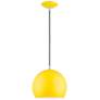2_Piedmont 10" Wide Shiny Yellow Dome Mini Pendant