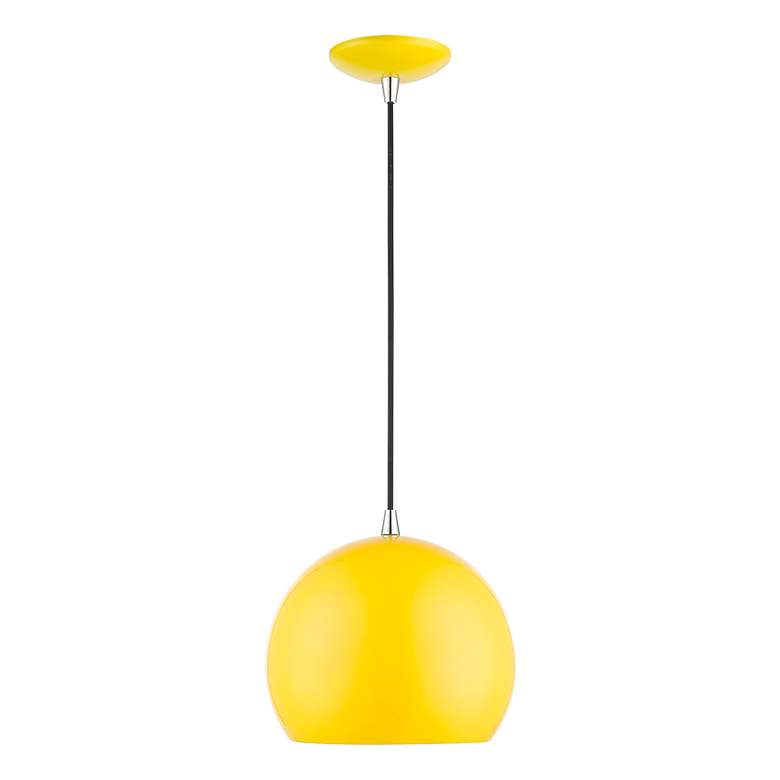 Image 3 Piedmont 10" Wide Shiny Yellow Dome Mini Pendant more views