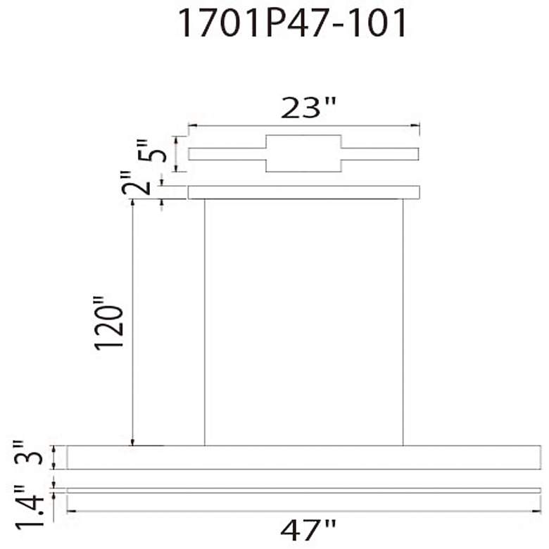 Image 5 Pienza 47" Wide Black LED Linear Chandelier more views