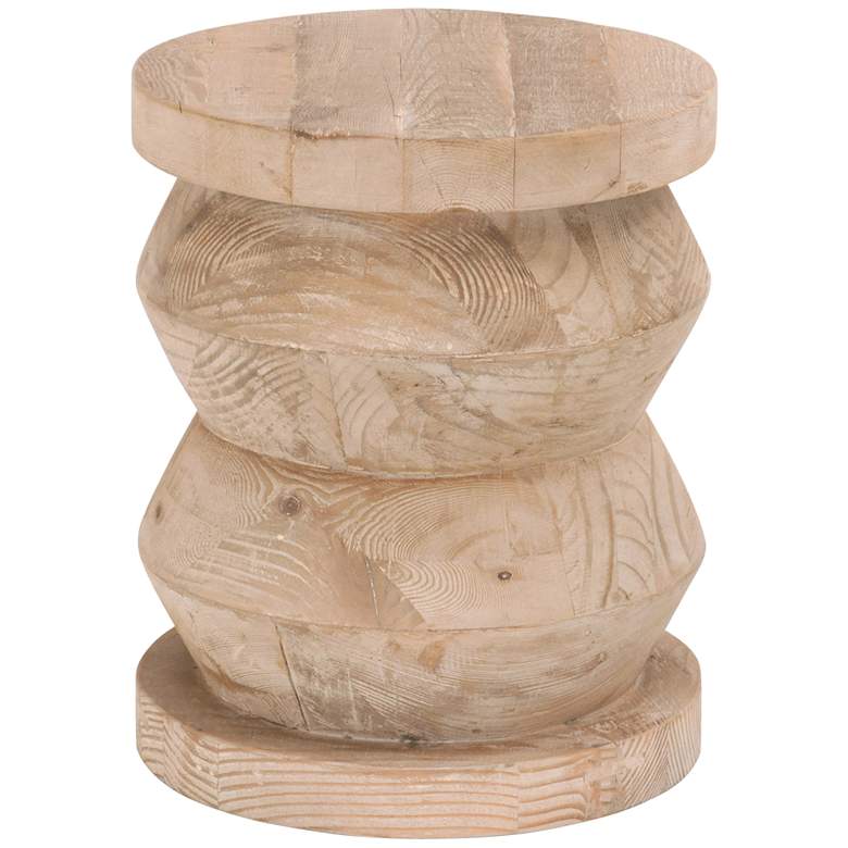 Image 1 Pier 16 1/2 inch Wide Smoke Gray Pine Wood Round Accent Table