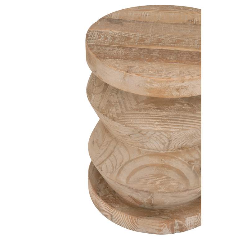 Image 3 Pier 16 1/2" Wide Smoke Gray Pine Wood Round Accent Table more views