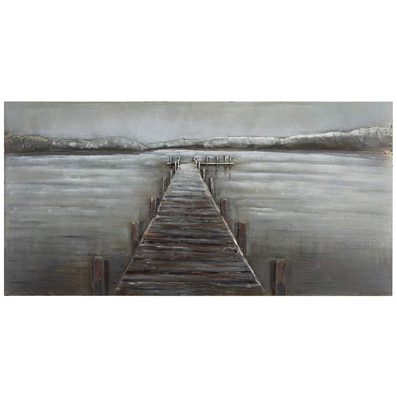 Image 3 Pier 48" Wide Mixed Media Metal Dimensional Wall Art