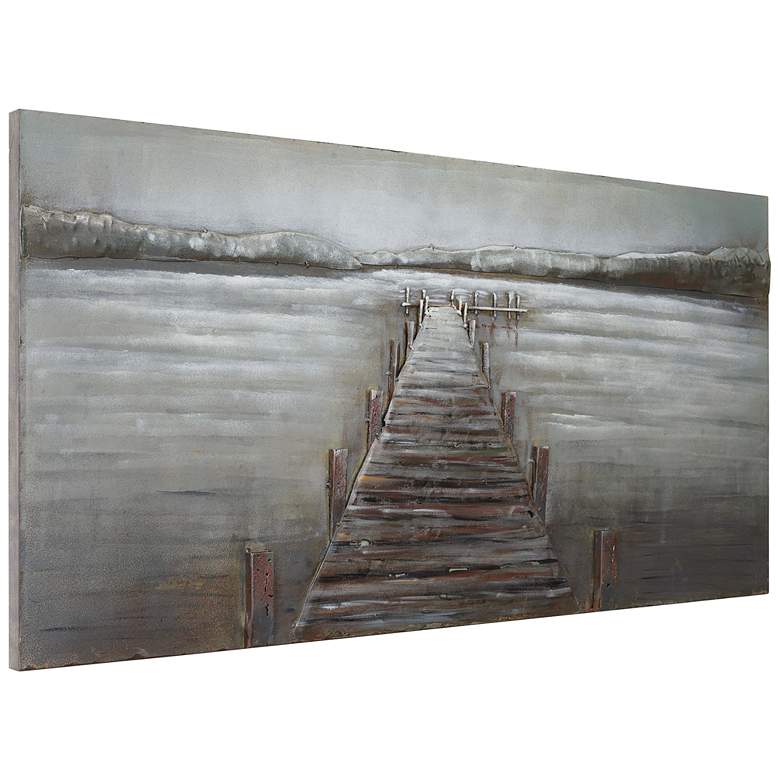 Image 6 Pier 48" Wide Mixed Media Metal Dimensional Wall Art more views