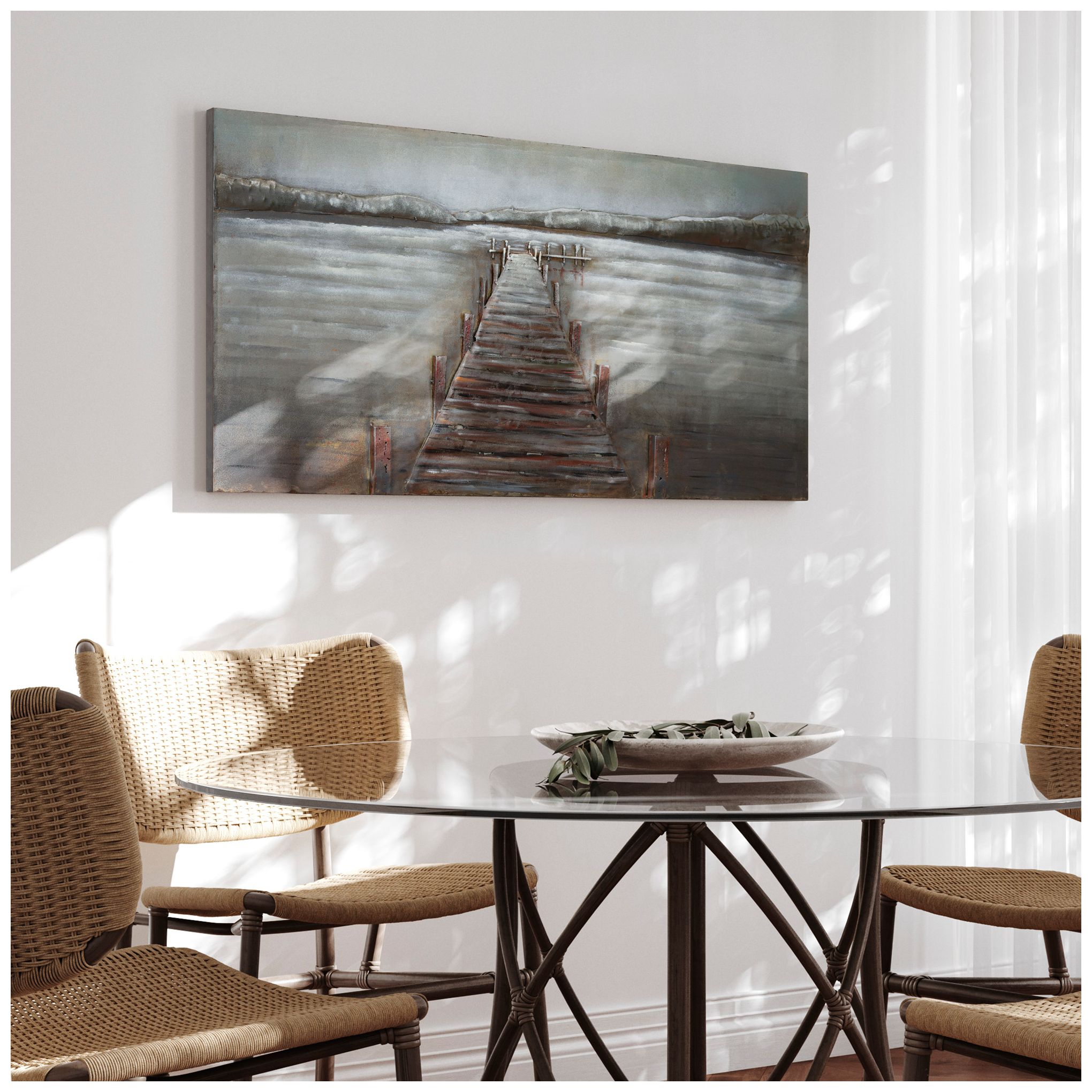 Image 7 Pier 48" Wide Mixed Media Metal Dimensional Wall Art more views