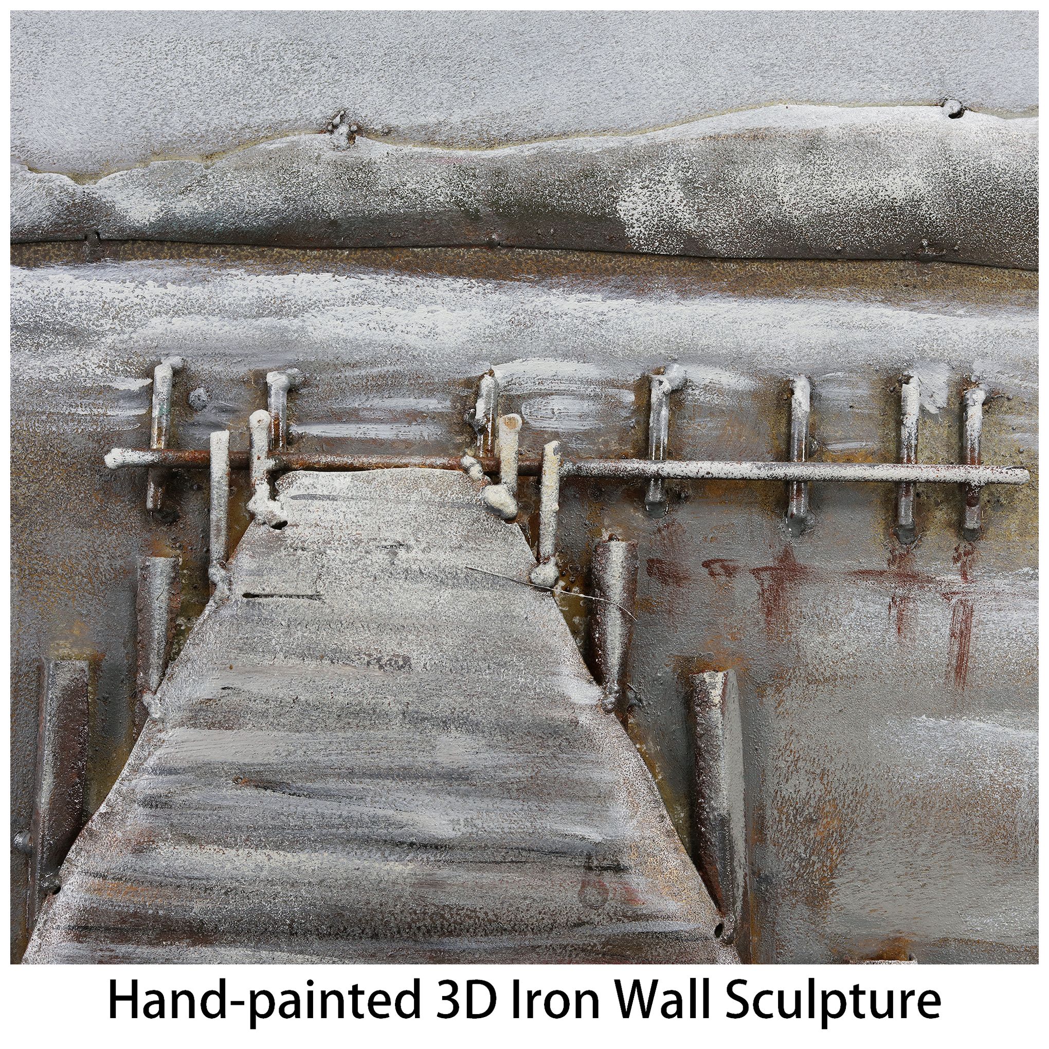 Pier 48" Wide Mixed Media Metal Dimensional Wall Art in scene
