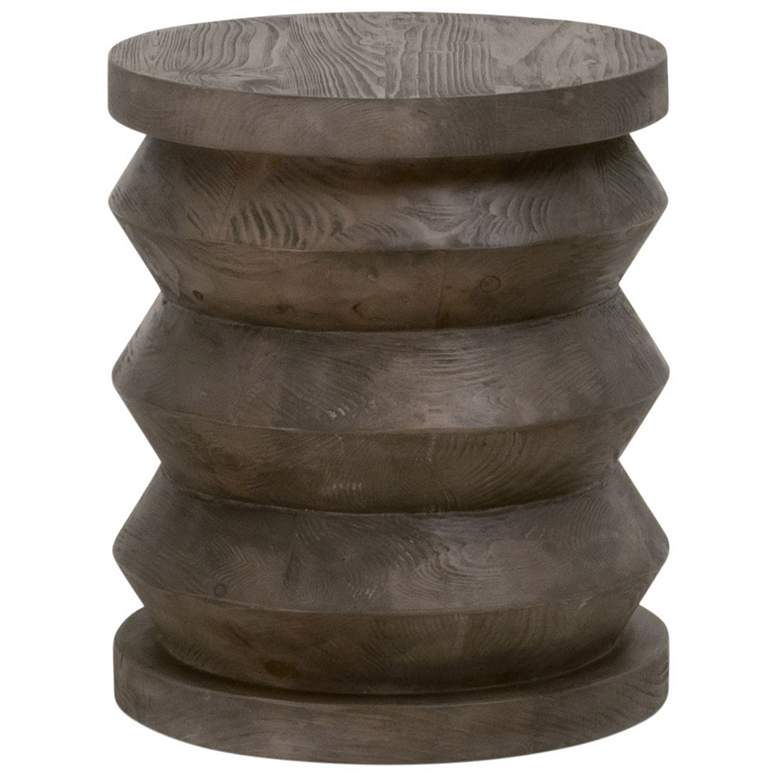 Image 1 Pier Accent Table, Drift Brown Pine