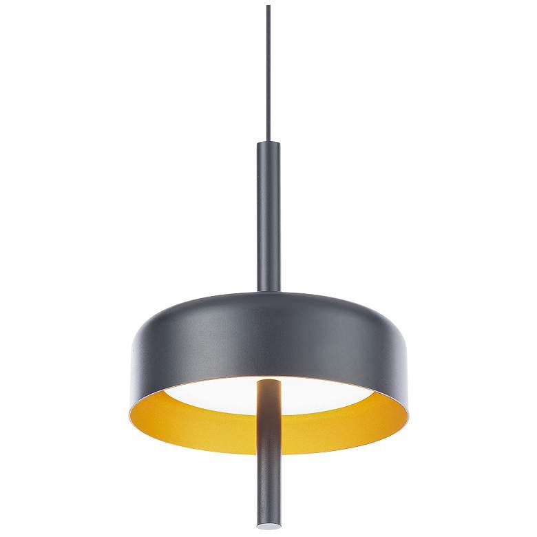 Image 2 Pierce 10.13"H x 7"W 1-Light Mini Pendant in Black