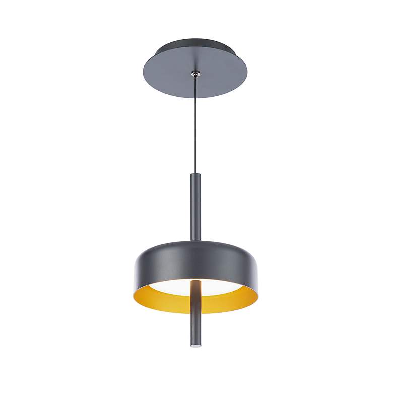 Image 3 Pierce 10.13"H x 7"W 1-Light Mini Pendant in Black more views