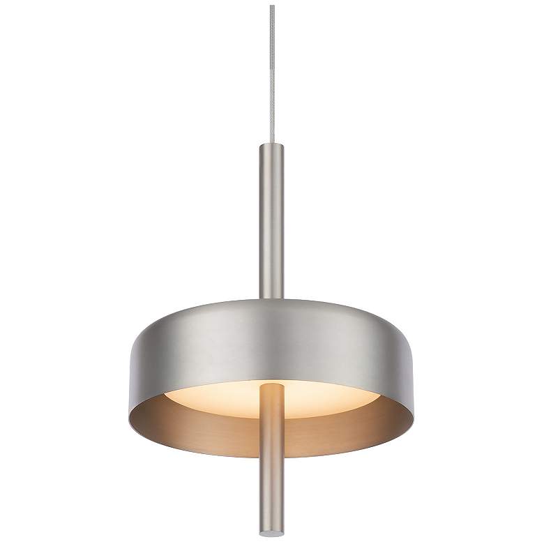 Image 1 Pierce 10.13"H x 7"W 1-Light Mini Pendant in Brushed Nickel