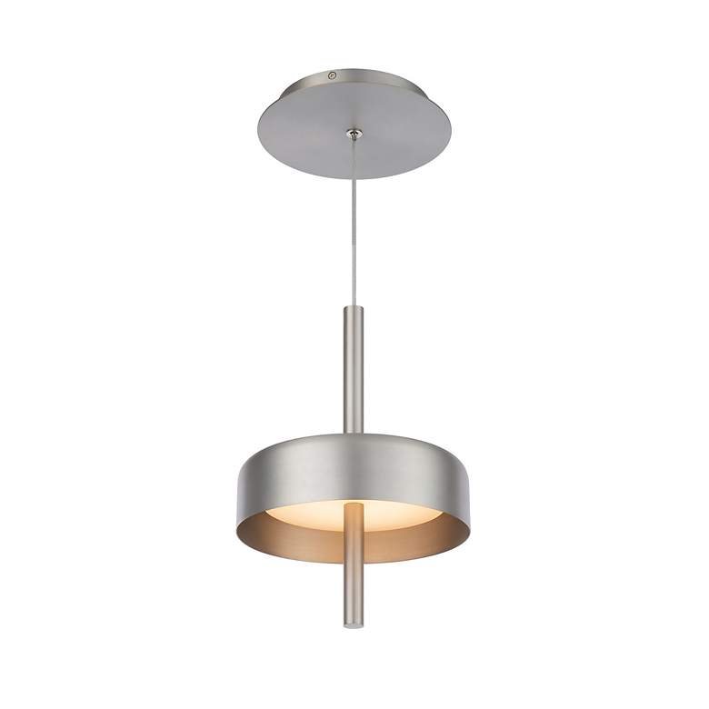 Image 2 Pierce 10.13"H x 7"W 1-Light Mini Pendant in Brushed Nickel more views