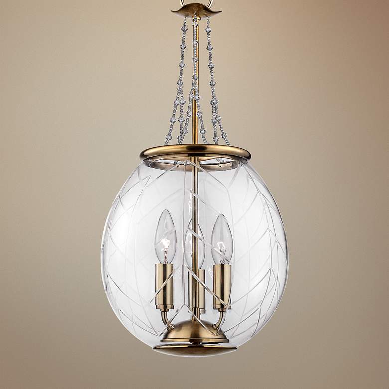 Image 1 Pierce 10 1/2" Wide Aged Brass Clear Glass Mini Pendant