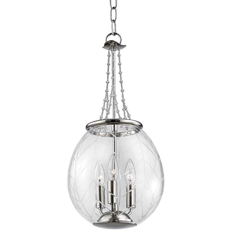 Image 1 Pierce 10 1/2" Wide Polished Nickel Mini Pendant