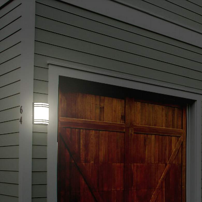 Image 1 Pierce 11" High Black LED Solar Outdoor Wall Light