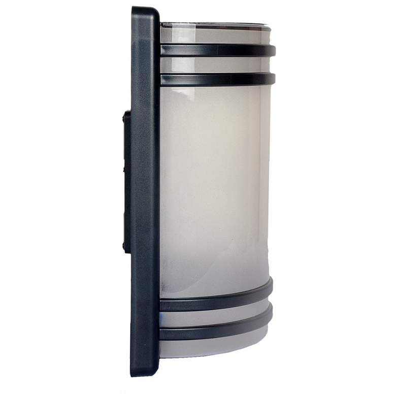 Image 5 Pierce 11" High Black LED Solar Outdoor Wall Light more views