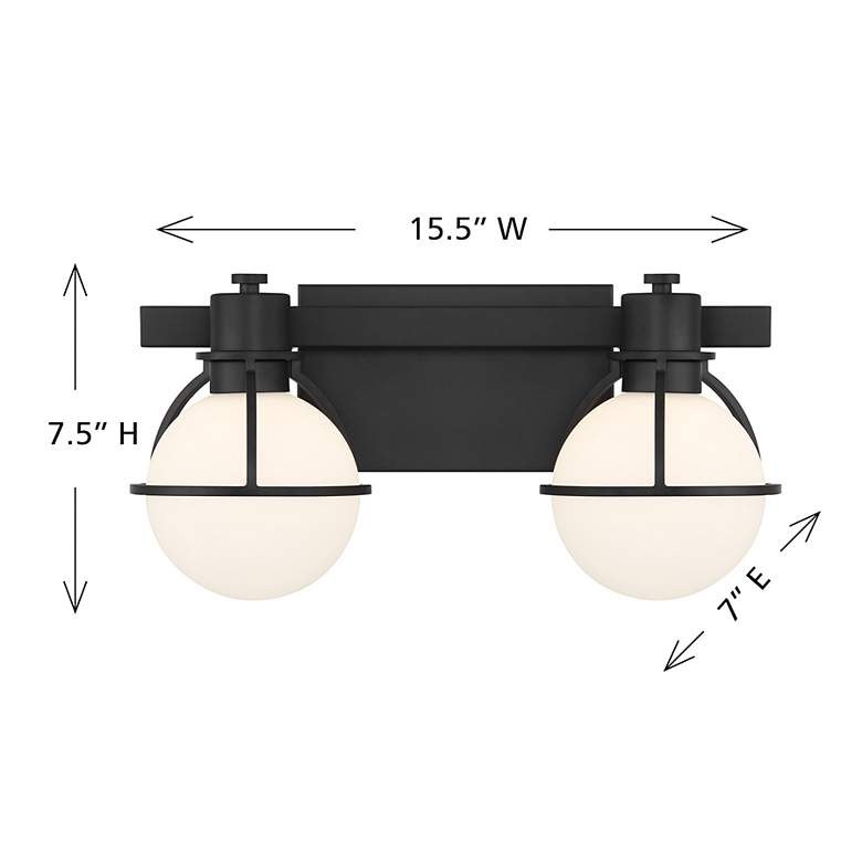 Image 6 Pierce 2-Light Bathroom Vanity Light in Matte Black more views