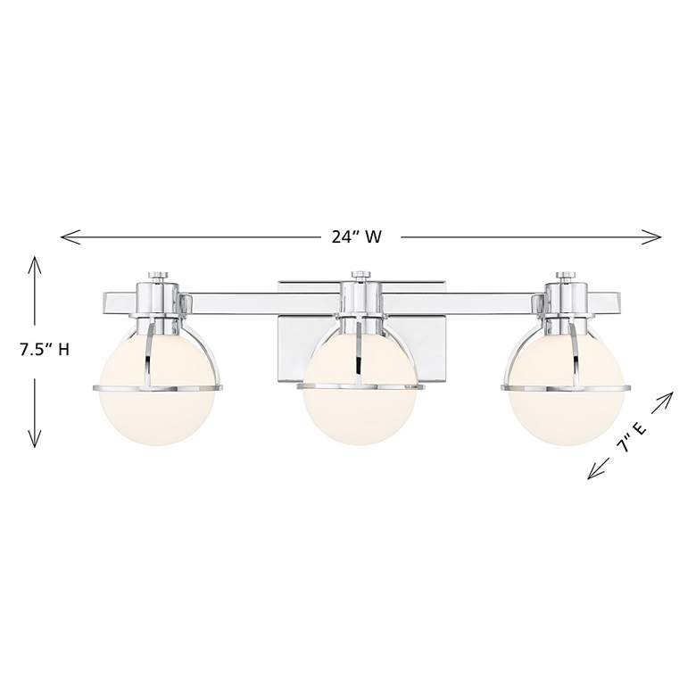 Image 7 Pierce 3-Light Bathroom Vanity Light in Chrome more views