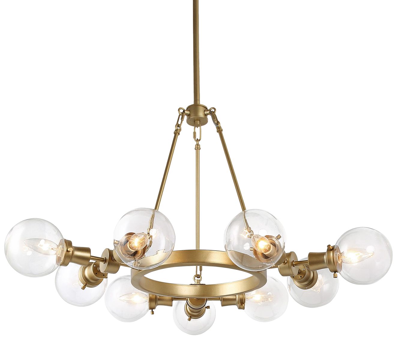 Pierce 33 1/2" Wide Gold Metal 9-Light Round Chandelier