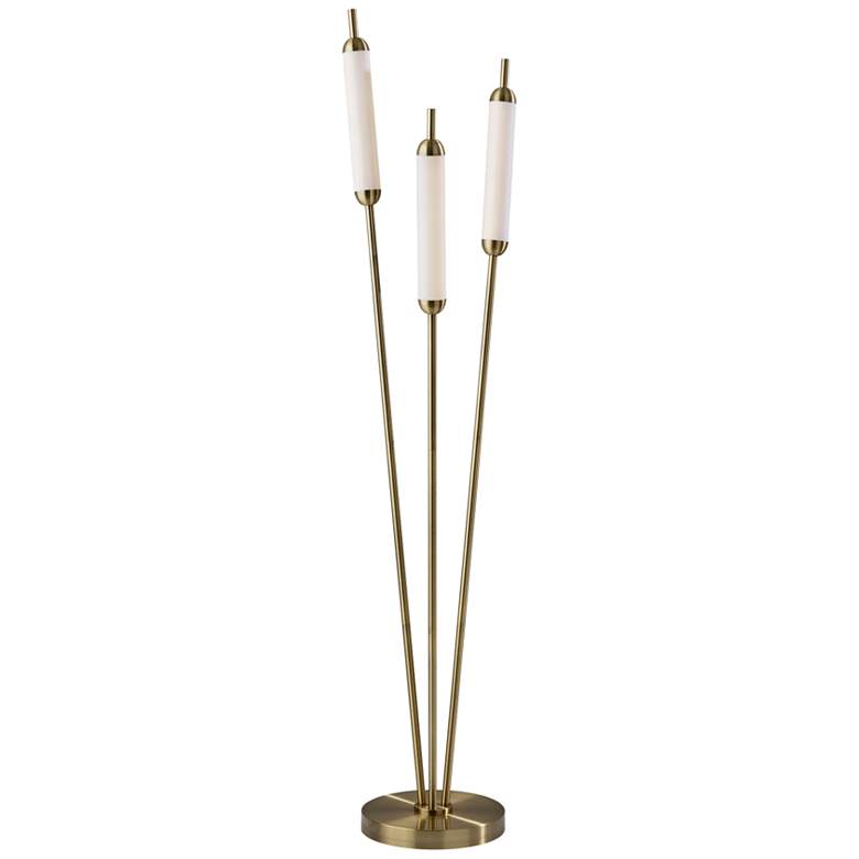 Image 2 Pierce Antique Brass Metal 3-Light LED Floor Lamp