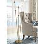 1_Pierce Antique Brass Metal 3-Light LED Floor Lamp