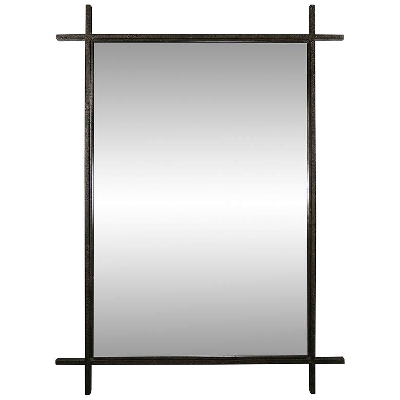 Image 1 Pierce Black Aged Iron 36" x 48" Rectangular Wall Mirror