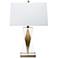 Pierpont Brass and Clear Crystal Hourglass Accent Table Lamp