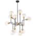 Pierre 12-Light 43 In Polished Brass Matte Black Geometric Globe Chandelier