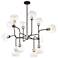 Pierre 12-Lt 43 In Polished Nickel Matte Black Geometric Globe Chandelier