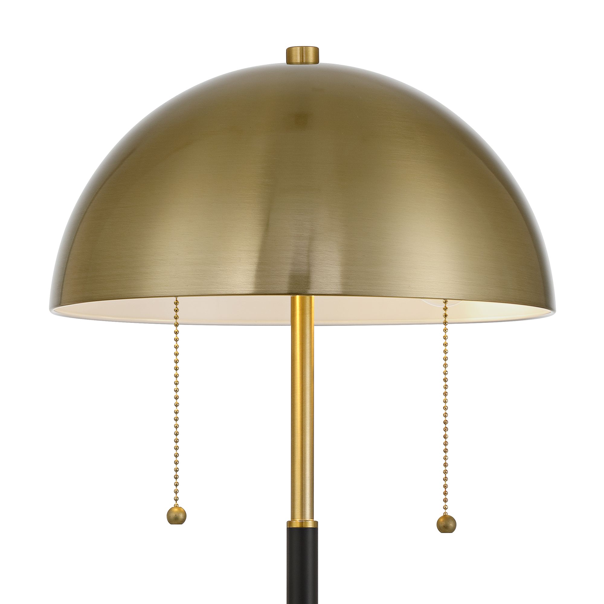 Image 6 Pierre 23"H Gold Black Metal Dome Pull Chain USB Table Lamp Set of 2 more views
