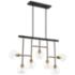 Pierre 7-Light 42 In Geometric Globe Polished Brass Matte Black Chandelier