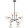 Pierre 8-Light 34 In Polished Brass Matte Black Geometric Globe Chandelier