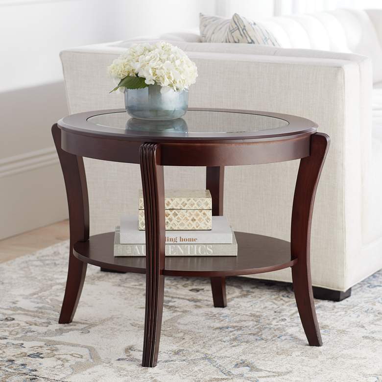 Image 1 Pierre Espresso Brown Oval End Table
