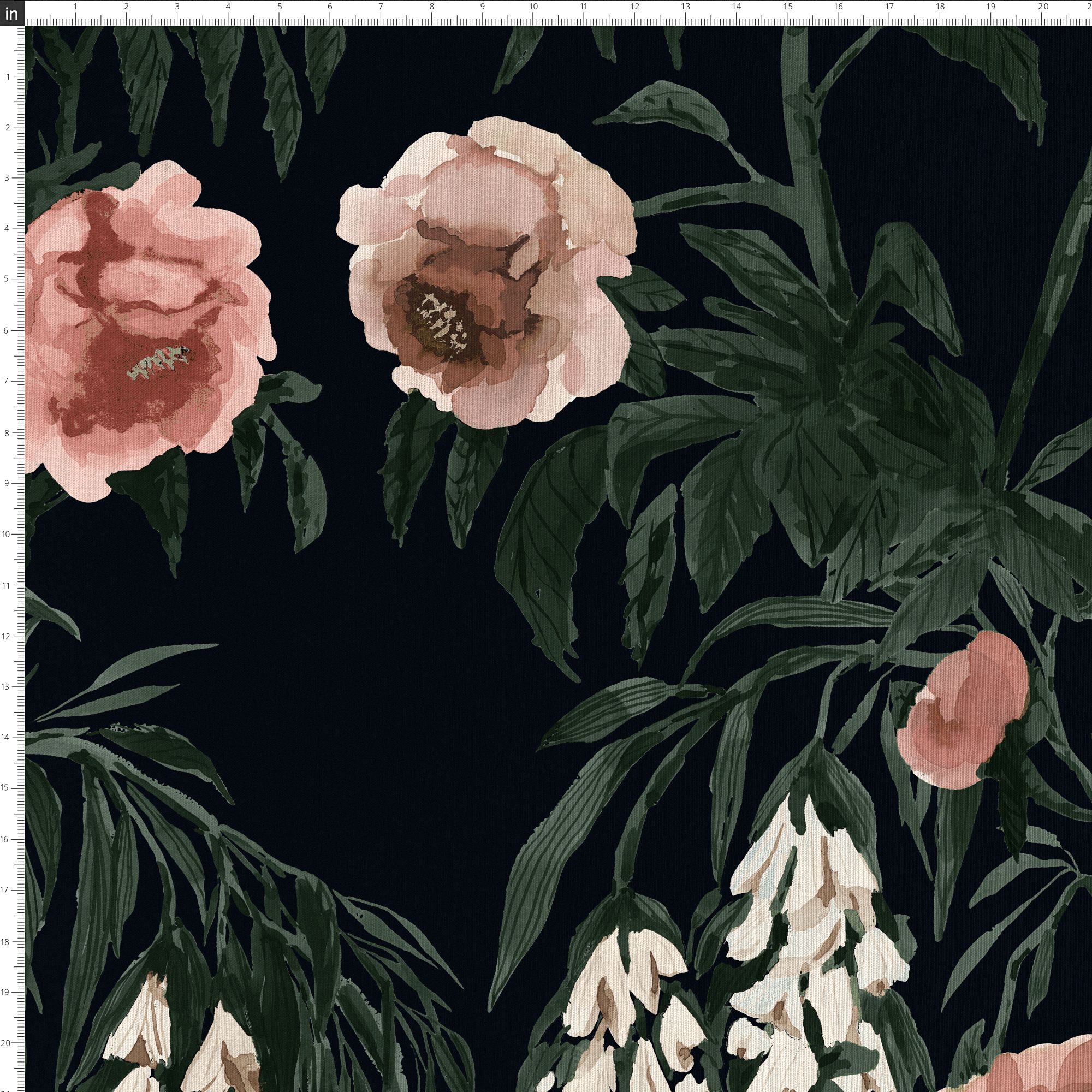 Image 4 Pierre Fringe Silk Roses Black Oga Fabric Round Ottoman - Made to Order more views