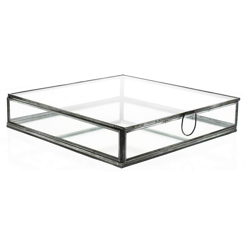 Image 1 Pierre Large Clear Glass Box with Mirror Bottom