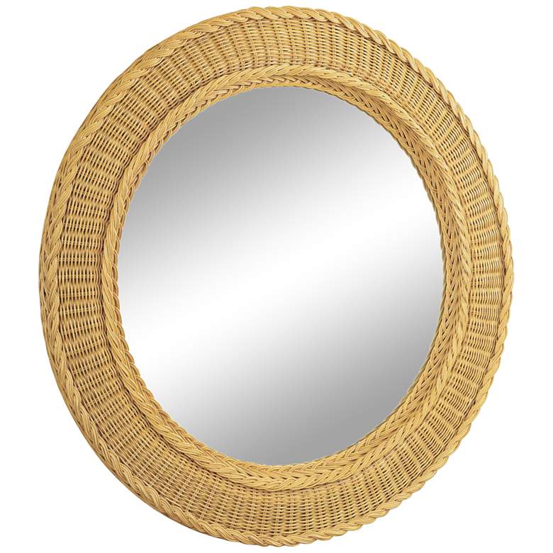 Image 1 Pierre Natural Rattan 32" Round Wall Mirror