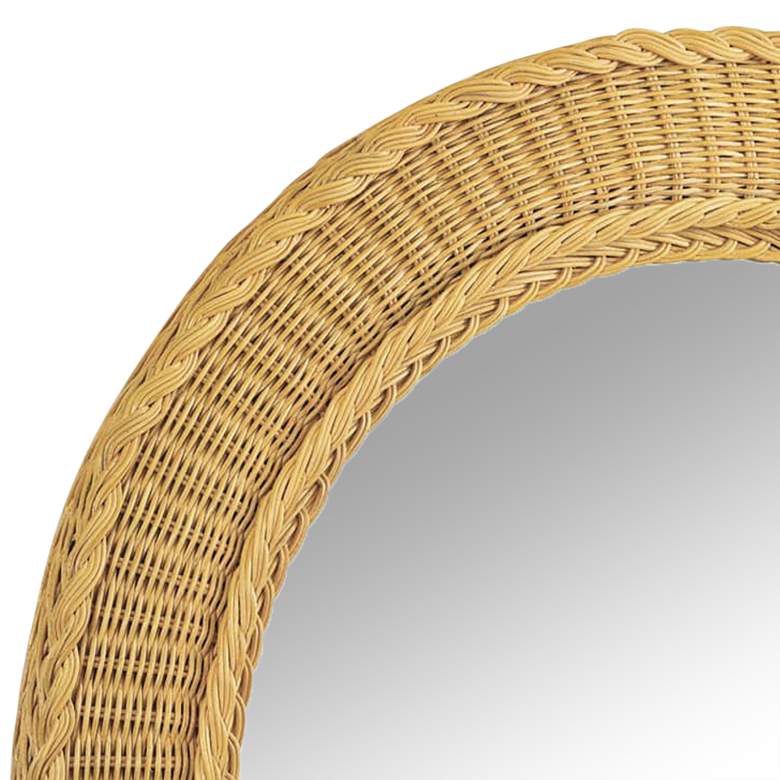 Image 2 Pierre Natural Rattan 32 inch Round Wall Mirror more views