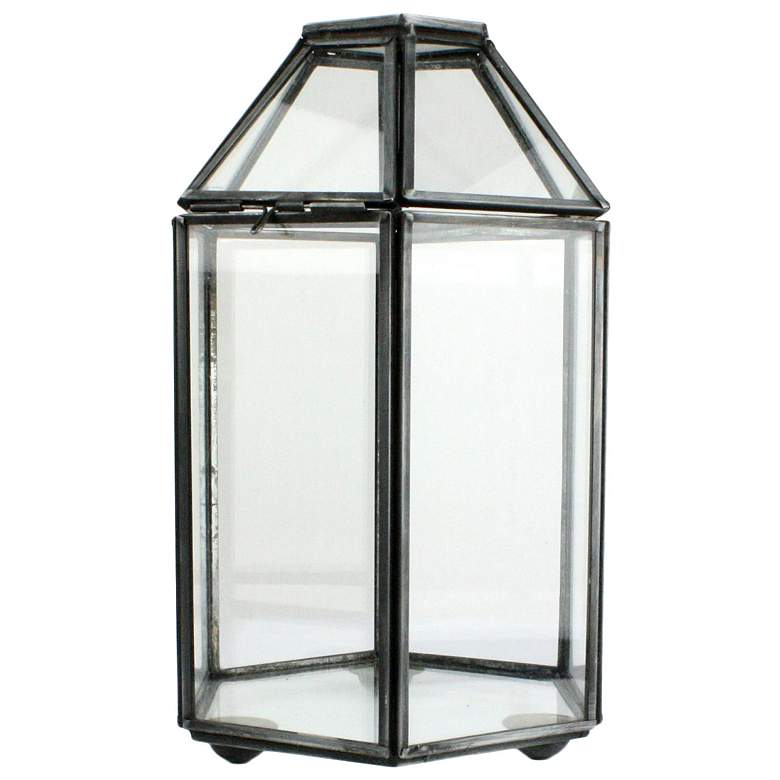 Image 1 Pierre Six-Sided Clear Glass Faceted Trinket Box