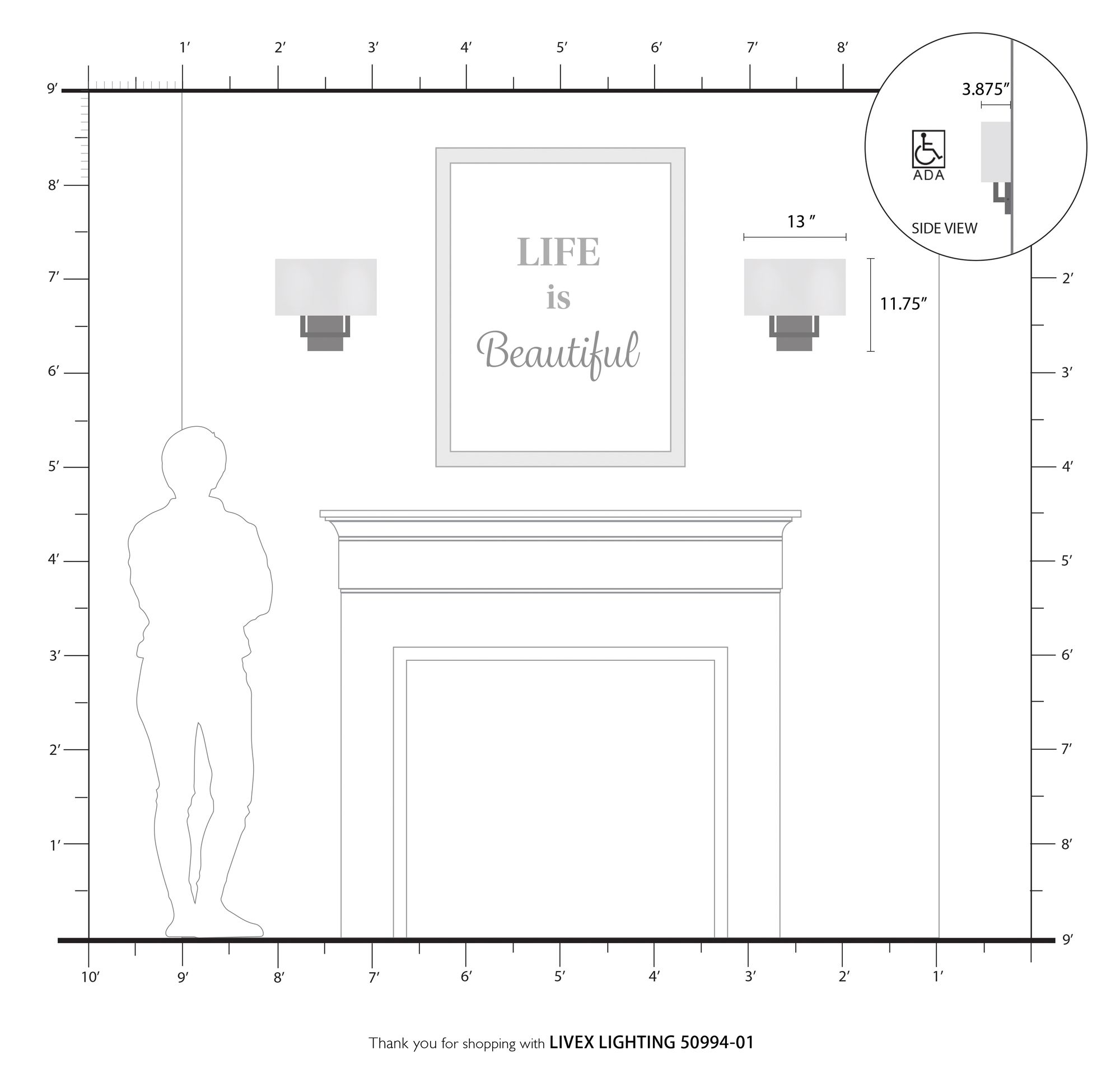 Pierson 2 Light Antique Brass ADA Sconce