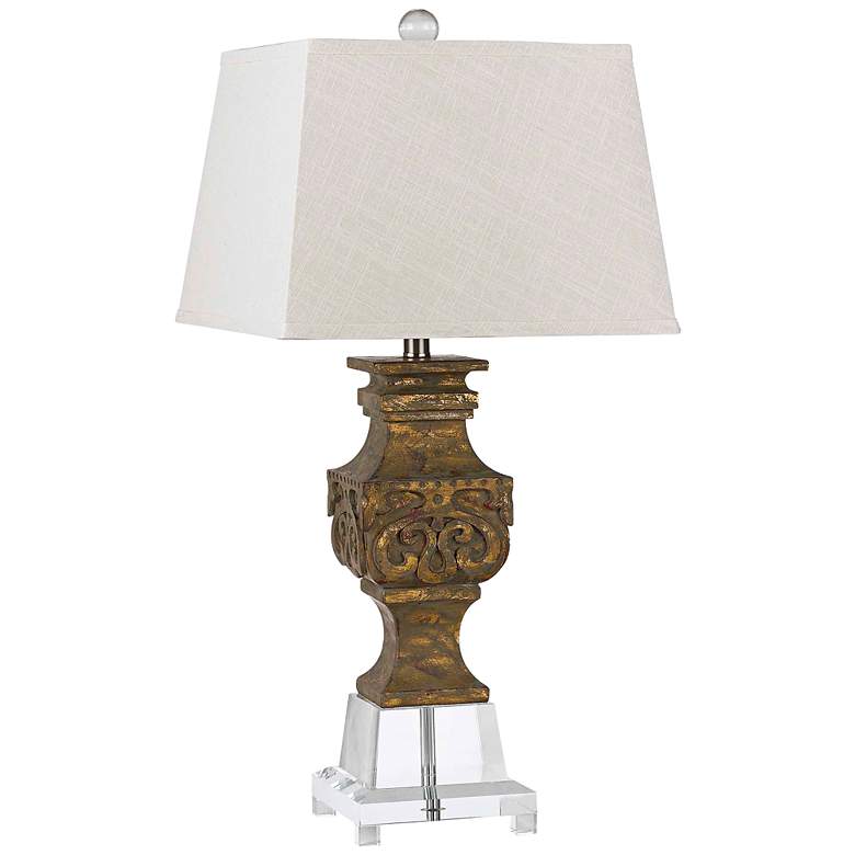 Image 1 Pierson Antique Gold and Crystal Table Lamp
