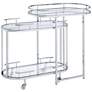 2_Piffo 32" Wide Chrome Metal 3-Tier Modern Serving Cart or Bar Cart
