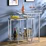 1_Piffo 32" Wide Chrome Metal 3-Tier Modern Serving Cart or Bar Cart