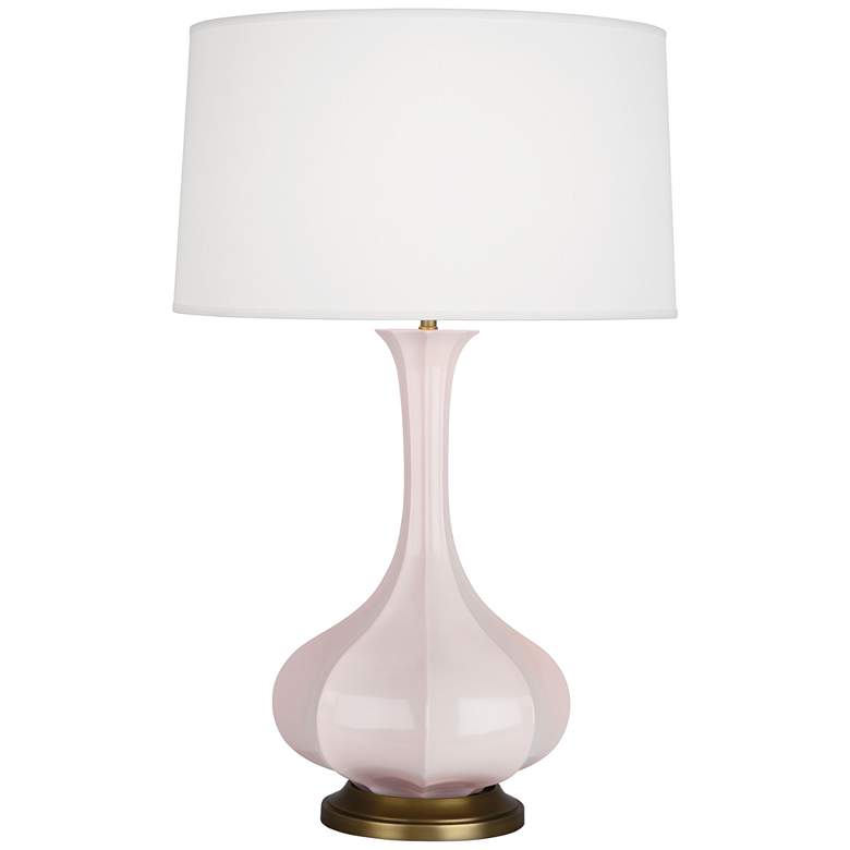 Image 1 Pike 31.88" High Rose Water Glazed Finish Table Lamp with Aged Brass Shade