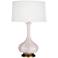 Pike 31.88" High Rose Water Glazed Finish Table Lamp with Aged Brass Shade